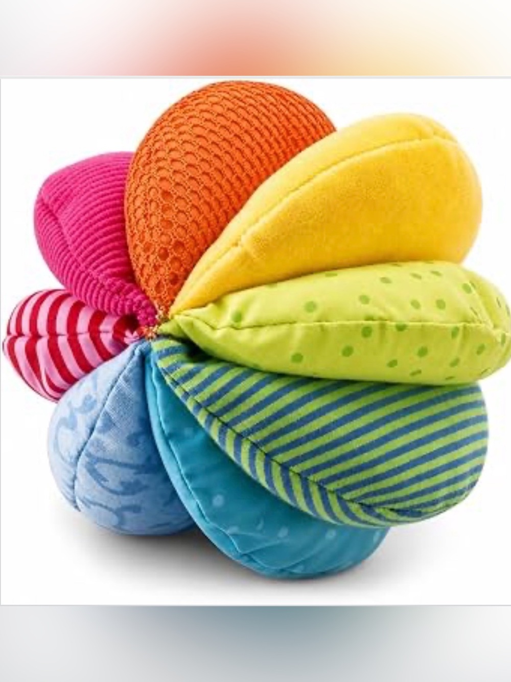 🌈 HABA Sensory Rainbow Fabric Baby Ball Machine Washable • Textures Sounds
